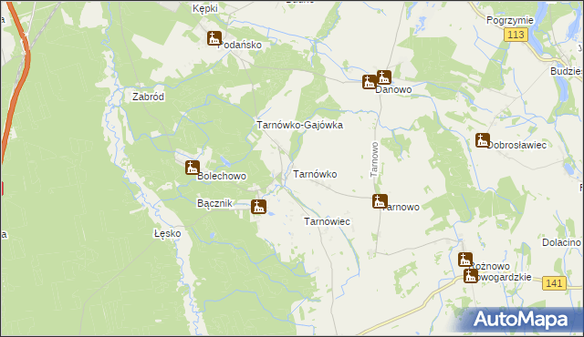 mapa Tarnówko gmina Goleniów, Tarnówko gmina Goleniów na mapie Targeo