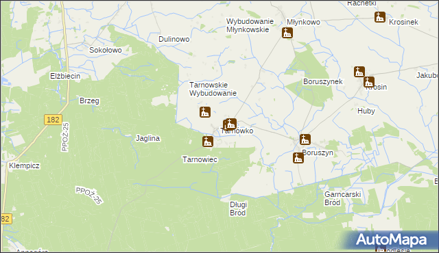 mapa Tarnówko gmina Połajewo, Tarnówko gmina Połajewo na mapie Targeo