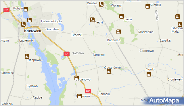 mapa Tarnowo gmina Kruszwica, Tarnowo gmina Kruszwica na mapie Targeo