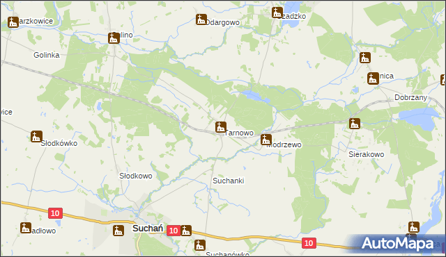 mapa Tarnowo gmina Suchań, Tarnowo gmina Suchań na mapie Targeo