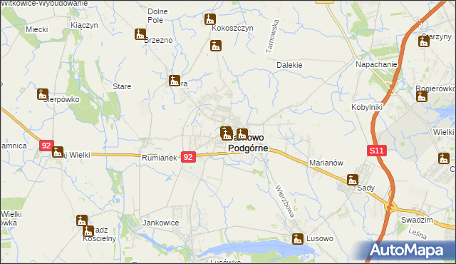 mapa Tarnowo Podgórne, Tarnowo Podgórne na mapie Targeo