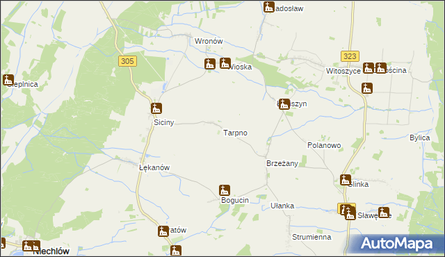 mapa Tarpno gmina Niechlów, Tarpno gmina Niechlów na mapie Targeo