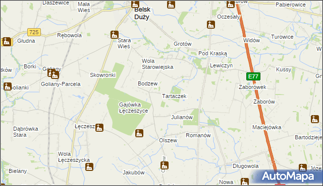 mapa Tartaczek, Tartaczek na mapie Targeo