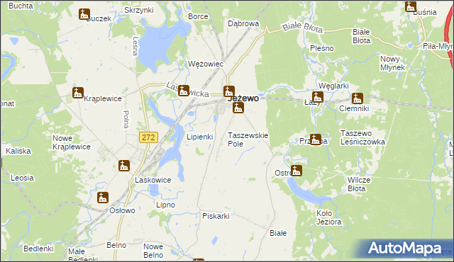 mapa Taszewskie Pole, Taszewskie Pole na mapie Targeo