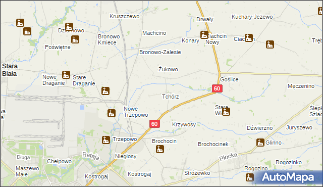 mapa Tchórz, Tchórz na mapie Targeo