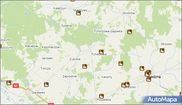 mapa Tchórzowa, Tchórzowa na mapie Targeo