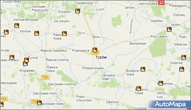 mapa Tczów, Tczów na mapie Targeo