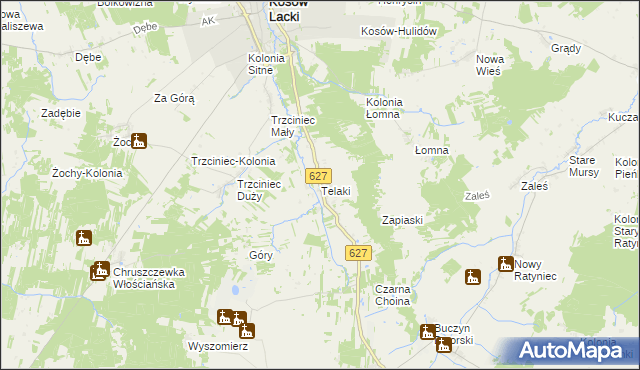 mapa Telaki, Telaki na mapie Targeo