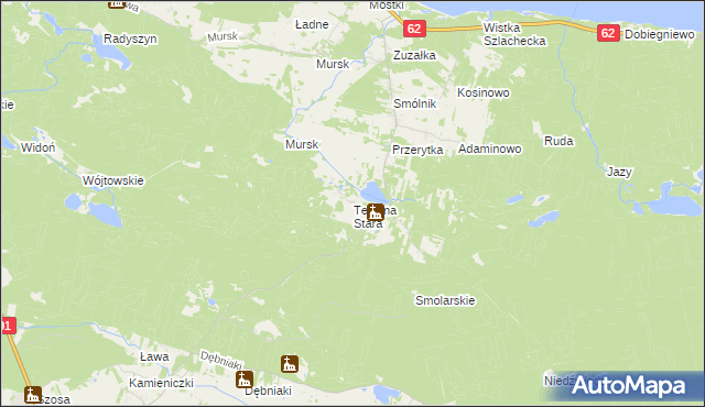 mapa Telążna Stara, Telążna Stara na mapie Targeo