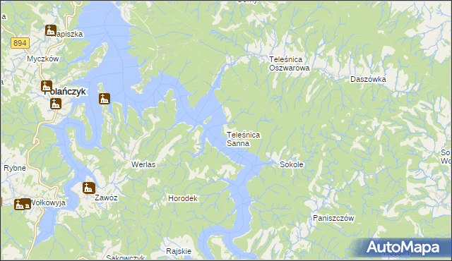 mapa Teleśnica Sanna, Teleśnica Sanna na mapie Targeo