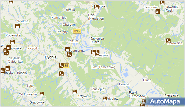 mapa Temeszów, Temeszów na mapie Targeo