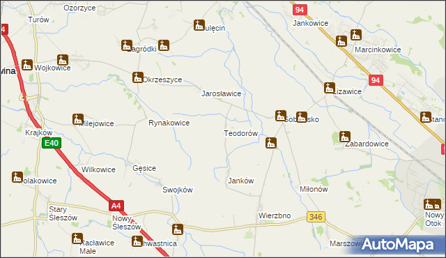 mapa Teodorów gmina Domaniów, Teodorów gmina Domaniów na mapie Targeo