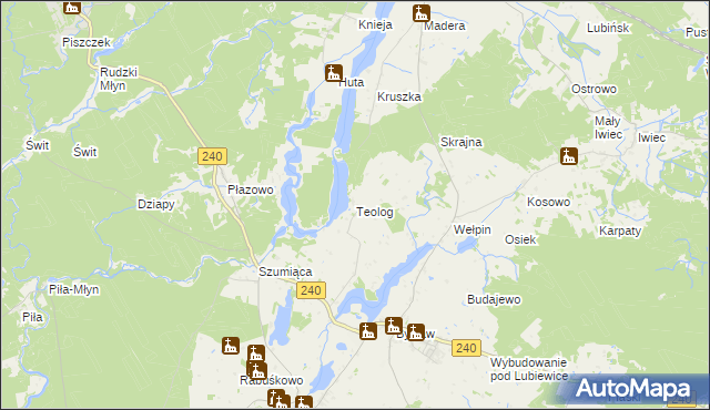 mapa Teolog, Teolog na mapie Targeo