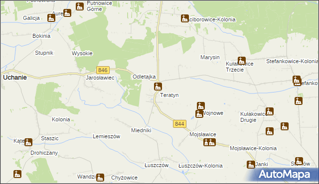 mapa Teratyn, Teratyn na mapie Targeo