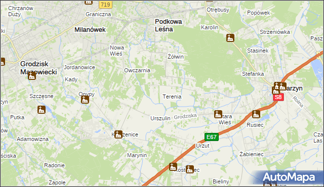 mapa Terenia, Terenia na mapie Targeo