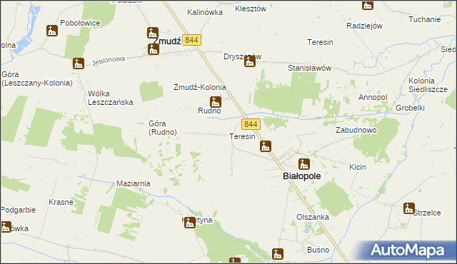 mapa Teresin gmina Białopole, Teresin gmina Białopole na mapie Targeo