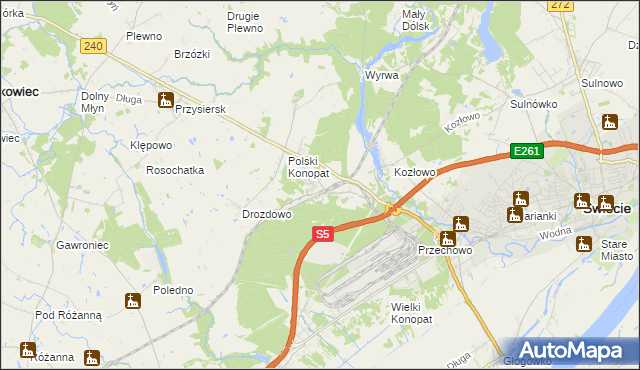 mapa Terespol Pomorski, Terespol Pomorski na mapie Targeo