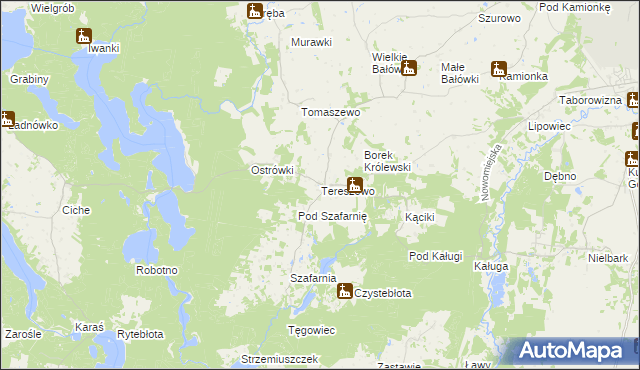 mapa Tereszewo, Tereszewo na mapie Targeo