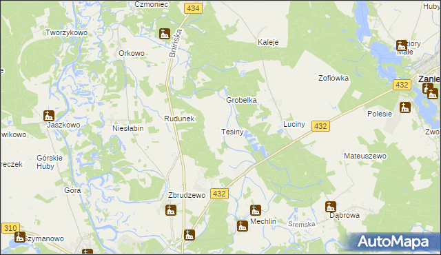 mapa Tesiny, Tesiny na mapie Targeo
