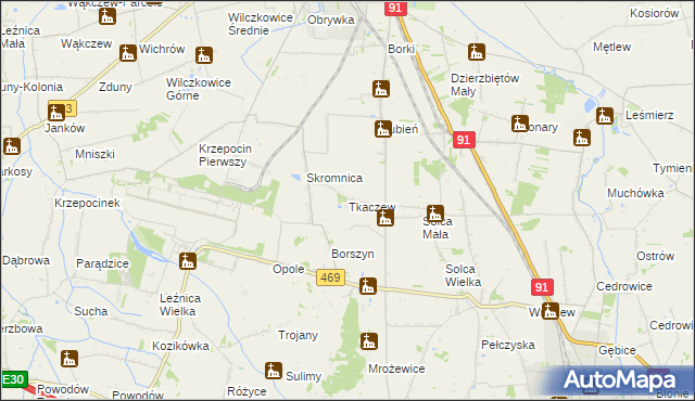 mapa Tkaczew, Tkaczew na mapie Targeo