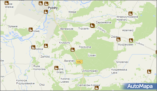mapa Tłoczyzna, Tłoczyzna na mapie Targeo