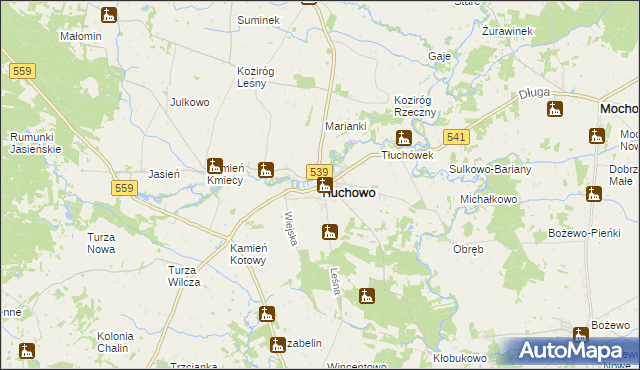 mapa Tłuchowo, Tłuchowo na mapie Targeo