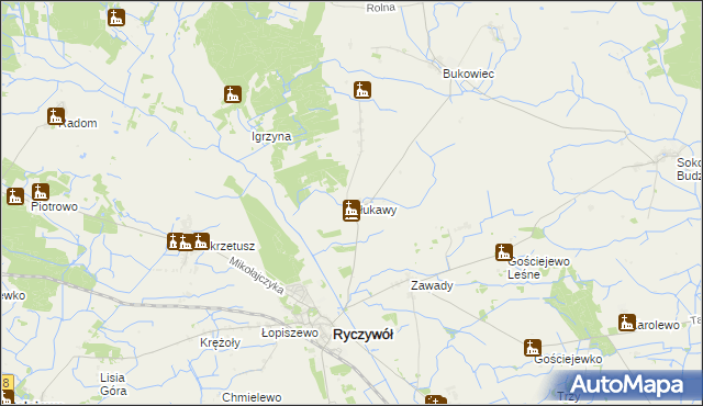 mapa Tłukawy, Tłukawy na mapie Targeo