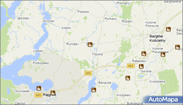 mapa Tobyłka, Tobyłka na mapie Targeo