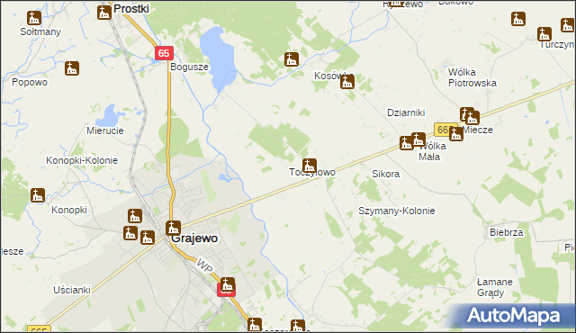 mapa Toczyłowo, Toczyłowo na mapie Targeo