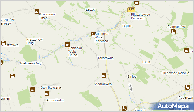 mapa Tokarówka, Tokarówka na mapie Targeo