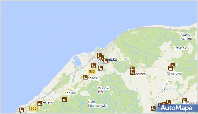 mapa Tolkmicko, Tolkmicko na mapie Targeo