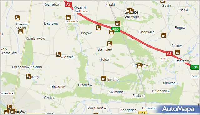 mapa Tolów, Tolów na mapie Targeo