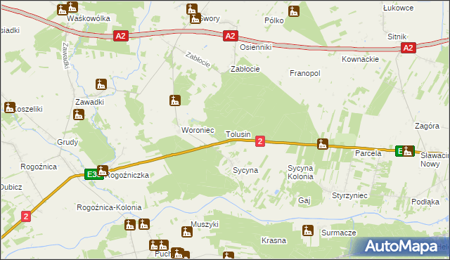 mapa Tolusin, Tolusin na mapie Targeo