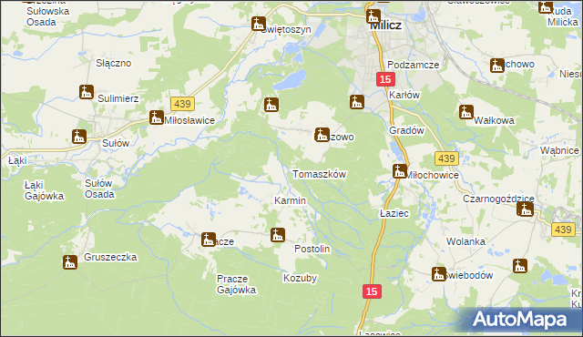 mapa Tomaszków, Tomaszków na mapie Targeo