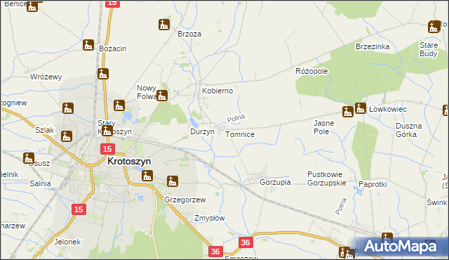 mapa Tomnice, Tomnice na mapie Targeo