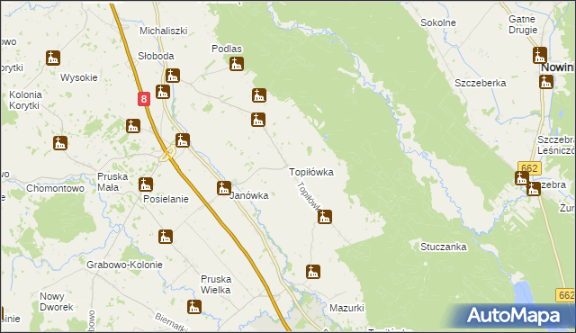mapa Topiłówka, Topiłówka na mapie Targeo