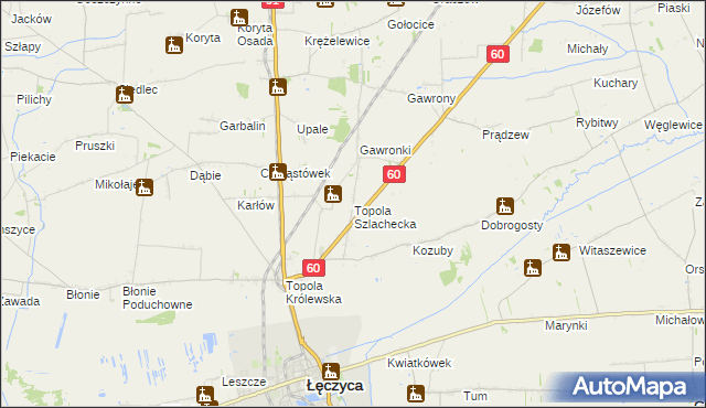 mapa Topola Szlachecka, Topola Szlachecka na mapie Targeo