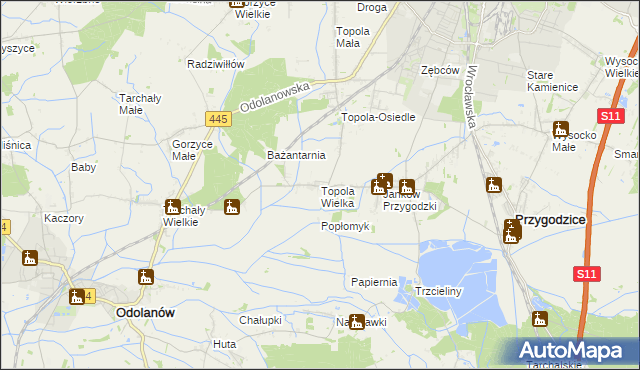 mapa Topola Wielka, Topola Wielka na mapie Targeo