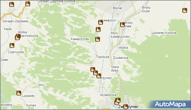 mapa Topólcza, Topólcza na mapie Targeo