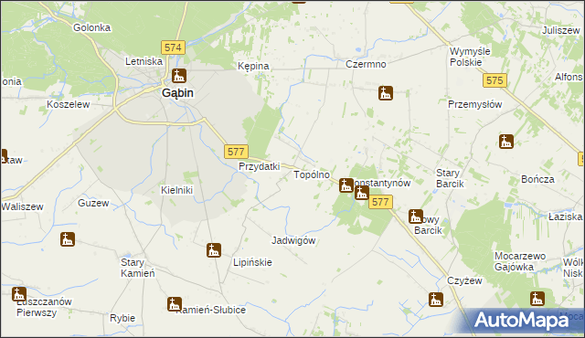 mapa Topólno, Topólno na mapie Targeo