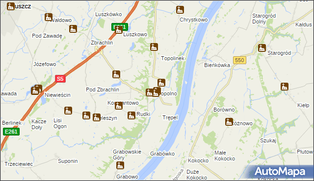 mapa Topolno, Topolno na mapie Targeo