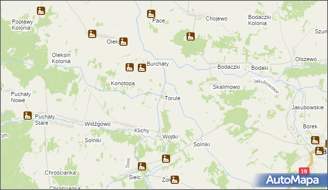 mapa Torule, Torule na mapie Targeo