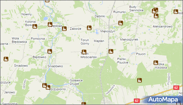 mapa Toruń Dworski, Toruń Dworski na mapie Targeo