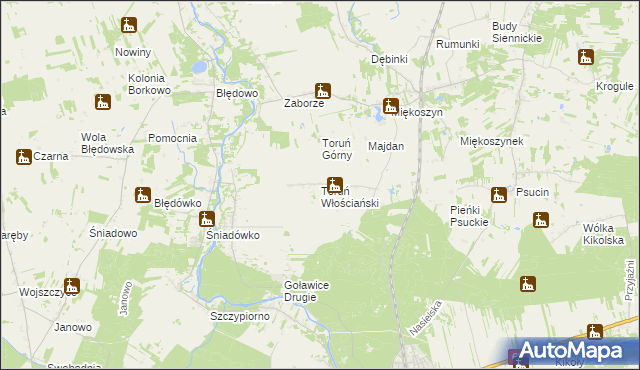 mapa Toruń Włościański, Toruń Włościański na mapie Targeo