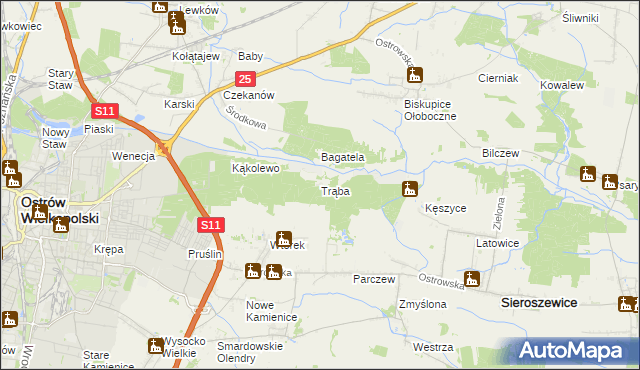 mapa Trąba, Trąba na mapie Targeo