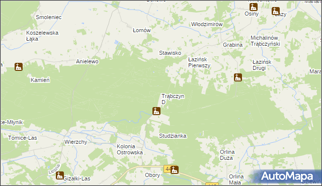 mapa Trąbczyn D, Trąbczyn D na mapie Targeo