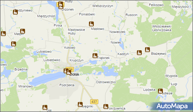 mapa Trąbinek, Trąbinek na mapie Targeo