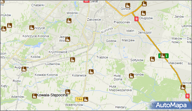 mapa Trablice, Trablice na mapie Targeo