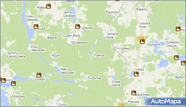 mapa Trawice, Trawice na mapie Targeo