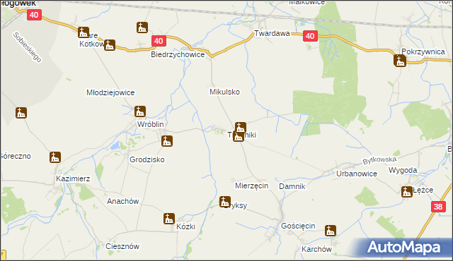 mapa Trawniki gmina Pawłowiczki, Trawniki gmina Pawłowiczki na mapie Targeo